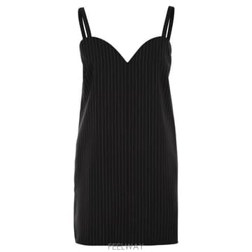 막스마라 엘람 핀스트라이프 스위트하트넥 드레스
