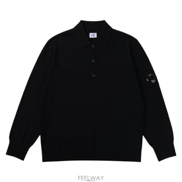 CP컴퍼니 렌즈 와펜 남성 폴로 긴팔티셔츠 19CMKN038A 005528A 999
