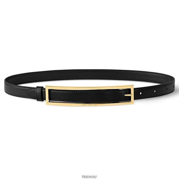 26 FW 루이비통 블랙 더 라인 The Line 20mm 슬림 스트랩 카프스킨 벨트