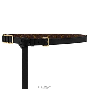 26 FW 루이비통 블랙 그리니치 Greenwich 18mm 카프 레더 골드톤 벨트