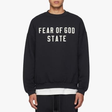 [당일출고] 피어오브갓 에센셜 F/W 90s 플리스 기모 맨투맨 젯블랙 192SP256550F