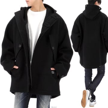 우영미 울블랜드 후드 코트