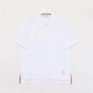 톰브라운 삼선탭 패치로고 5버튼 카라 남성 PK티셔츠 MJP052A 00042 100