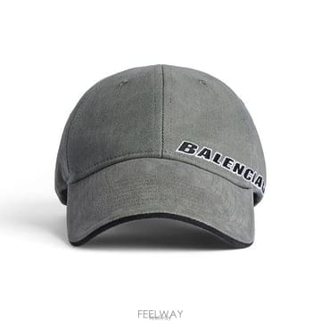 26 FW 발렌시아가 로고 엠브로이더드 베이스볼캡 그레이 854036410B2