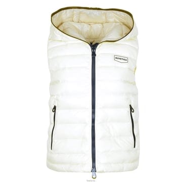 듀베티카 25FW PACENZA 로고 패치 패딩 조끼 화이트 VDDV00125K0001 WHS