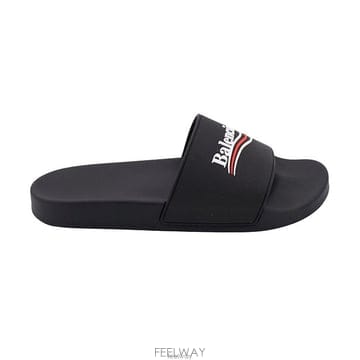 26 FW 발렌시아가 로고 디테일 슬립온 샌들 블랙 776818W1S80