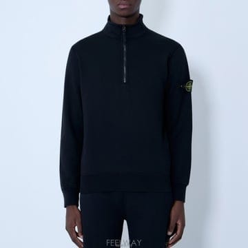 26 FW 스톤 아일랜드 콤파스 와펜 하프집업 코튼 스웨트셔츠 블랙 L2S156100070 S0051