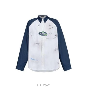 26 FW 발렌시아가 로고 패치 롱슬리브 셔츠 852454TRM28