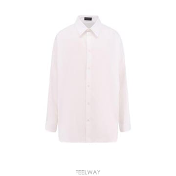26 FW 발렌시아가 로고 엠브로이더드 롱슬리브 코튼 셔츠 814008TNM60