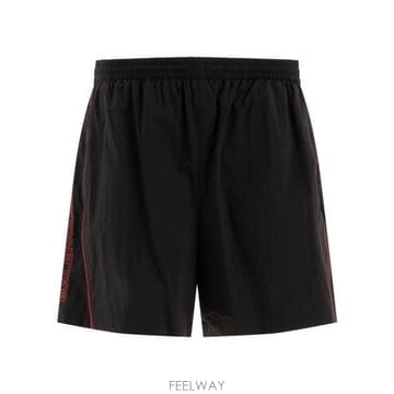 26 FW 발렌시아가 로고 엠브로이디드 트랙수트 쇼츠 블랙 814568TRO32