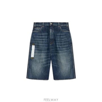 발렌시아가 데님 반바지 블루