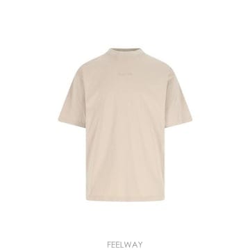 26 FW 발렌시아가 로고 엠브로이더드 디스트레스드 티셔츠 베이지 764235TSVO9