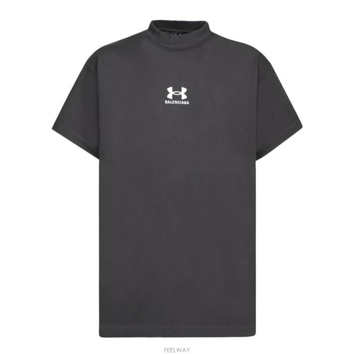 26 FW 발렌시아가 x 언더 아머 워시드 오버사이즈 티셔츠 블랙 787349TRVB7