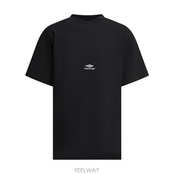 26 FW 발렌시아가 3B 스포츠 아이콘 오버사이즈 티셔츠 블랙 850345TTVK5