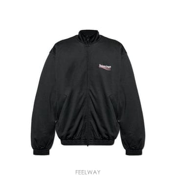 26 FW 발렌시아가 로고 프린트 집업 자켓 블랙 818502TRVE2
