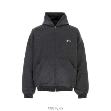 26 FW 발렌시아가 루프 스포츠 아이콘 엠브로이더드 지퍼 후드 자켓 838688TSWB3