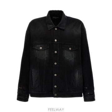 발렌시아가 디컨스트럭티드 스트레이트 헴 데님 자켓 블루