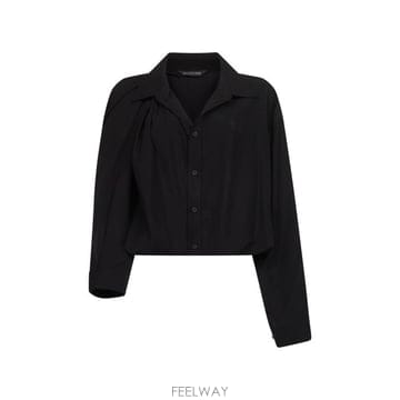 26 FW 발렌시아가 원숄더 롱슬리브 셔츠 블랙 839287TRO37