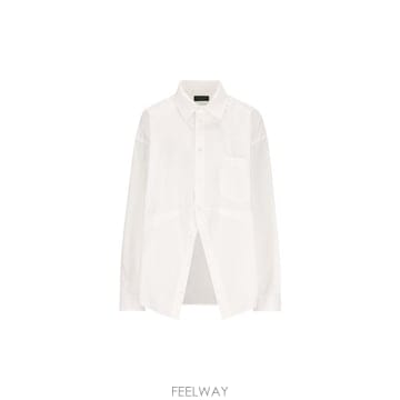 26 FW 발렌시아가 체스트 포켓 롱슬리브 셔츠 화이트 814101TNM60