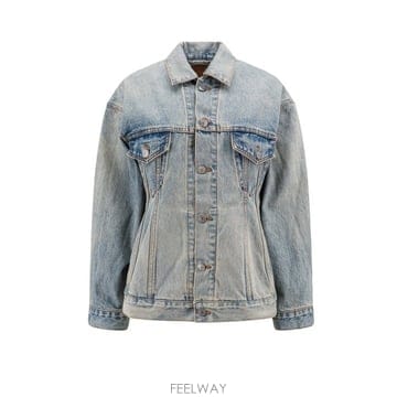 26 FW 발렌시아가 프론트 버튼업 코튼 퓨어 데님 자켓 773776TJW79
