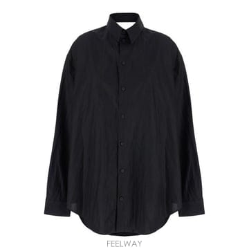 26 FW 발렌시아가 서스펜디드 셔츠 드레스 블랙 809049TNM60