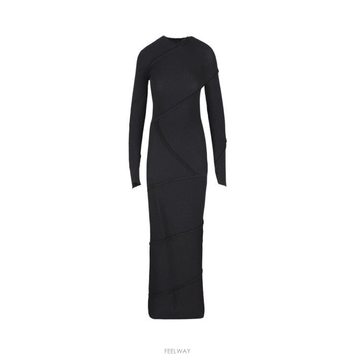 26 FW 발렌시아가 스파이럴 맥시 드레스 블랙 751094T5199