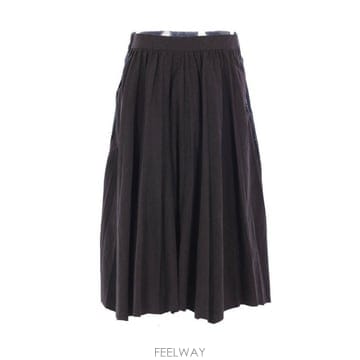 26 FW 발렌시아가 하이브리드 미디 스커트 블랙 838770TST05