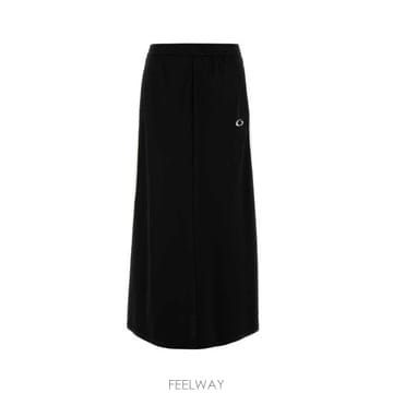 발렌시아가 사이드 디테일 스커트 블랙