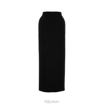 발렌시아가 울 맥시 스커트 블랙