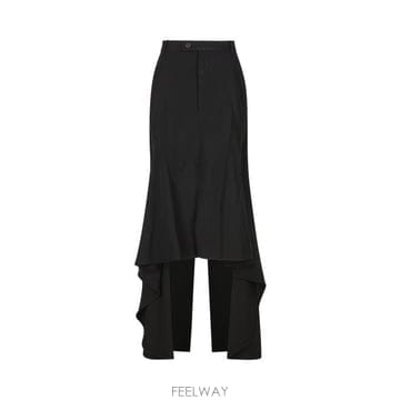 발렌시아가 디컨스트럭티드 고데 미디 스커트 블랙