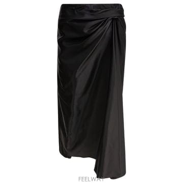 26 FW 발렌시아가 드레이프 디테일 스커트 블랙 831248TSO91