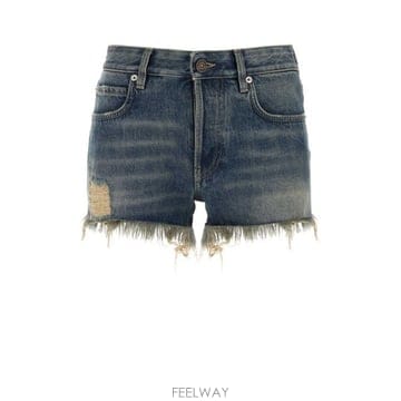 26 FW 발렌시아가 프레이드 로우 엣지 데님 쇼츠 793948TJW95