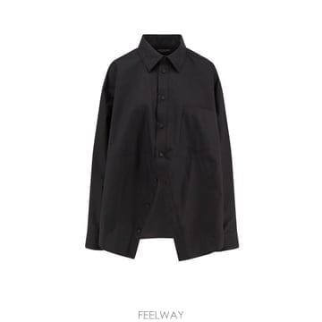 26 FW 발렌시아가 체스트 포켓 롱슬리브 셔츠 블랙 814101TNM60