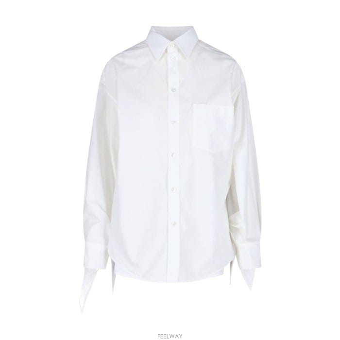 26 FW 발렌시아가 노트 커프 블라우스 화이트 830990TRM28