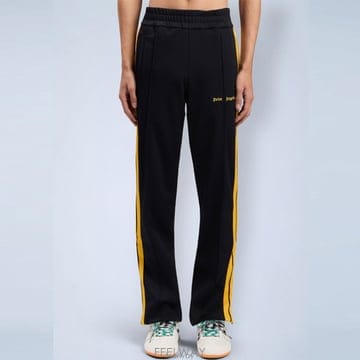 26 FW 팜엔젤스 클래식 로고 사이드 트리밍 트랙 팬츠 블랙 옐로우 PMCJ020F25FAB0011