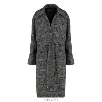 26 FW 발렌시아가 빈티지 체크 벨티드 코트 838934TSU20