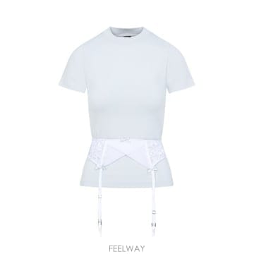 26 FW 발렌시아가 라운드네크라인 숏슬리브 티셔츠 화이트 828869TNVB2