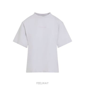 26 FW 발렌시아가 로고 프린트 크루네크 코튼 티셔츠 850990TTVJ1