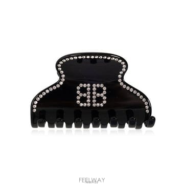 발렌시아가 BB 로고 헤어 클립 블랙