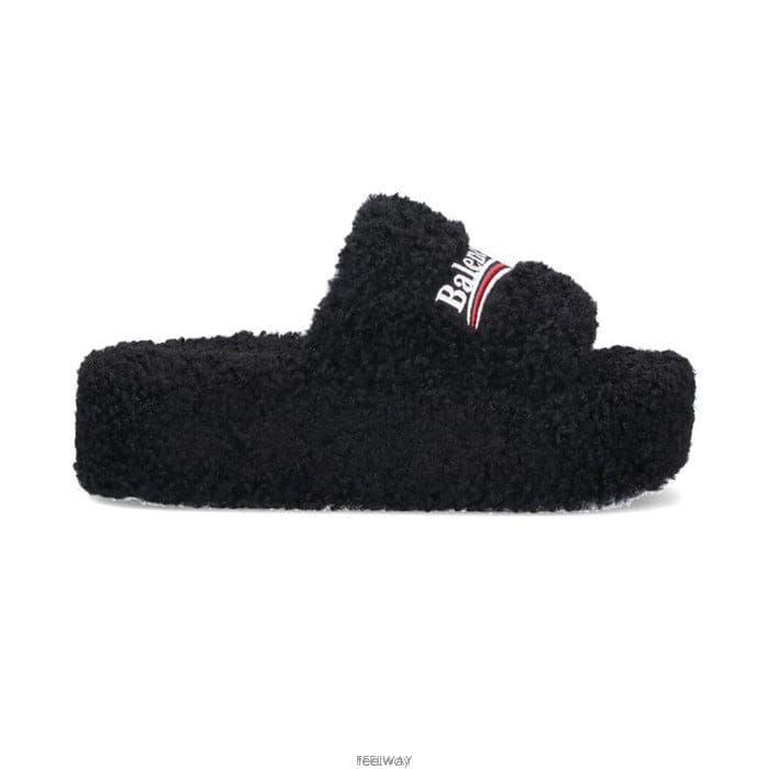 26 FW 발렌시아가 플랫폼 로고 샌들 블랙 762826W14C2