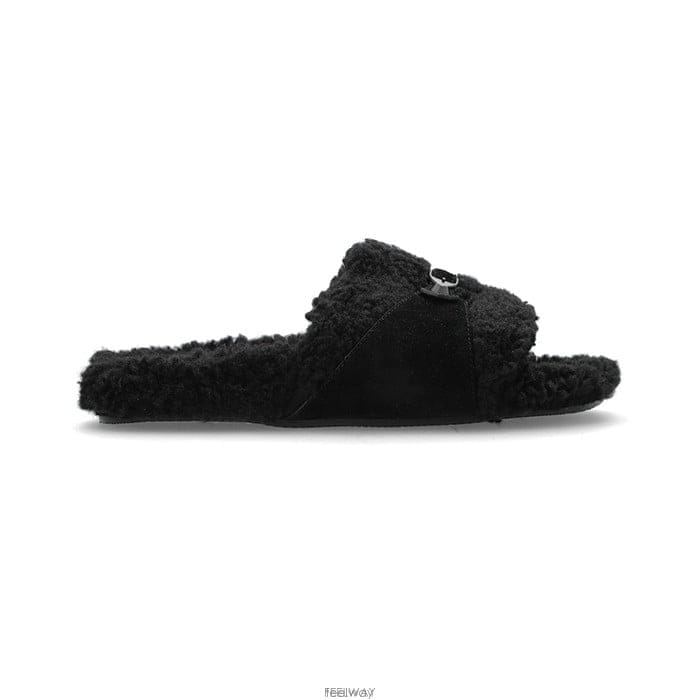 26 FW 발렌시아가 퍼 슬라이드 블랙 850938W14I3