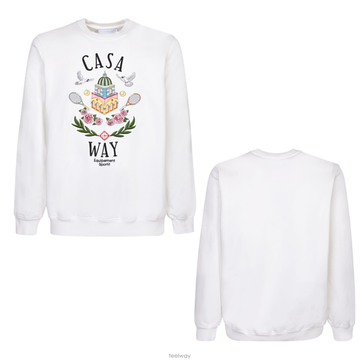 당일발송 카사블랑카 남여공용 로고 자수 맨투맨 Casablanca WF23JTP00114CASAWAY 100