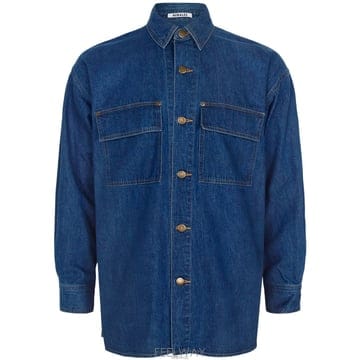오라리 셀비지 라이트 오즈 블루 남성 데님셔츠 A25SS01SD