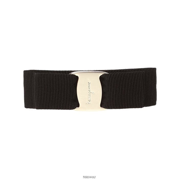 26 FW 페라가모 바라 보우 헤어 클립 블랙 342019495450
