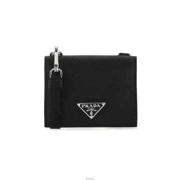 프라다 25FW 삼각로고 사피아노 스트랩 코인 카드지갑 블랙 2MR035 QHH F0002