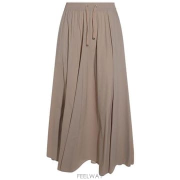 26 FW 에르노 드로스트링 플리츠 디테일 스커트 베이지 GN000007D12431SZ