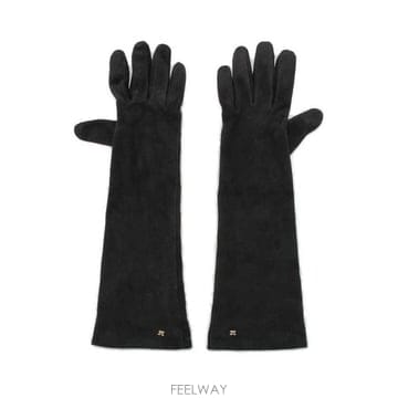 26 FW 막스마라 Afidee 아피디에 스웨이드 로고 플라크 장갑 블랙 2524566013600