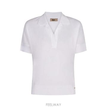 26 FW 에르노 브이넥 파인니트 티셔츠 화이트 JPL00113D52056