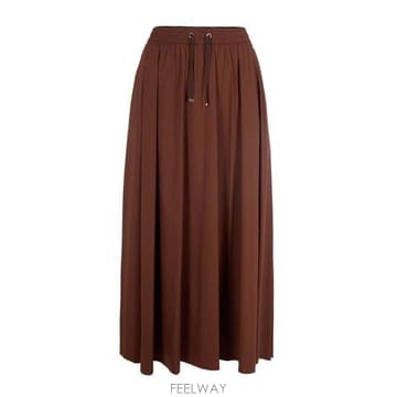 26 FW 에르노 드로스트링 플리츠 디테일 스커트 브라운 GN000007D12431SZ