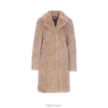 26 FW 에르노 브이넥 퍼 코트 베이지 GC000503D12421